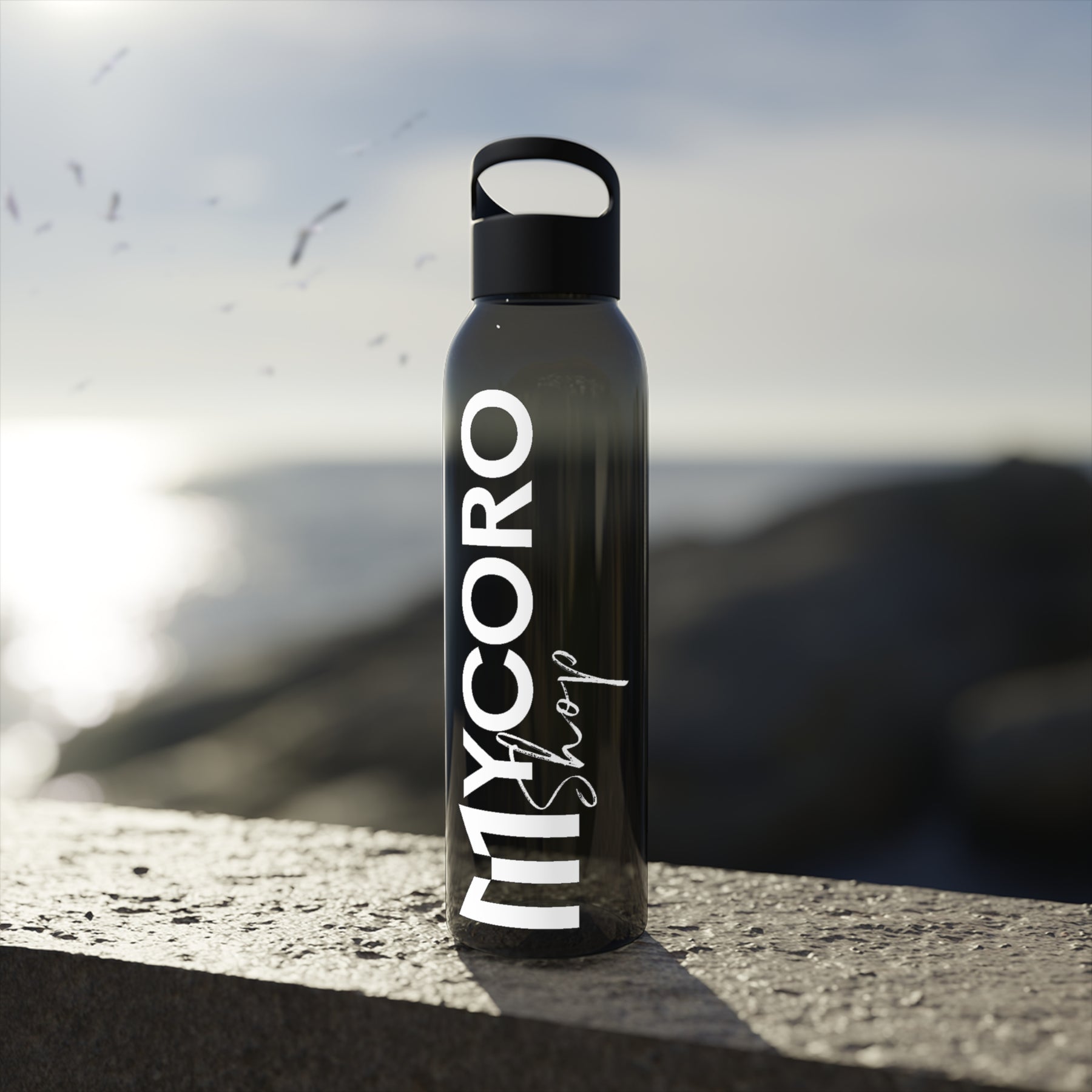 MYCOROshop Water Bottle (White text)