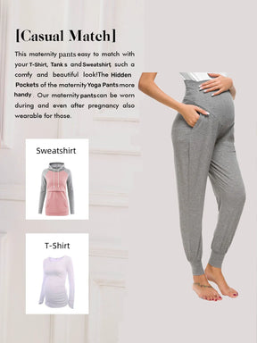 Maternity Pants with Elastic Belly Support and pocket