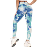 Tie Dye Legging High Waist (light blue pink)