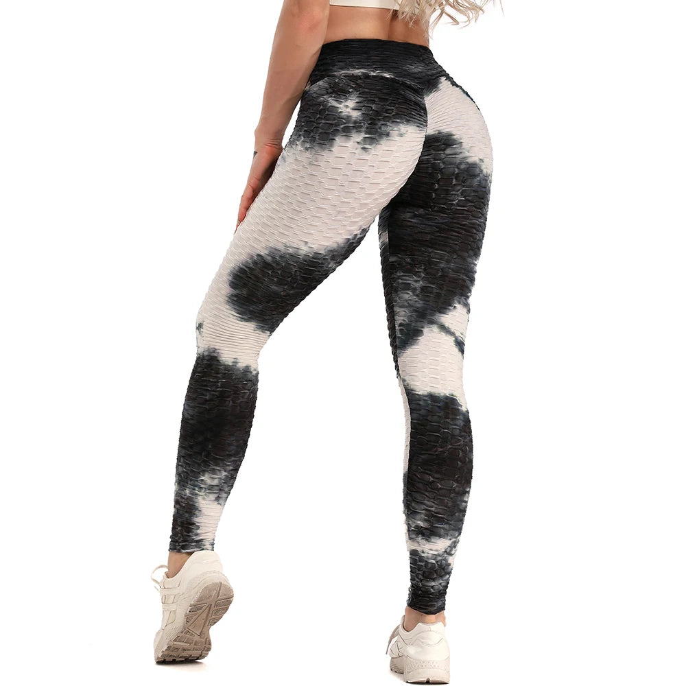 Tie Dye Legging High Waist (black white)