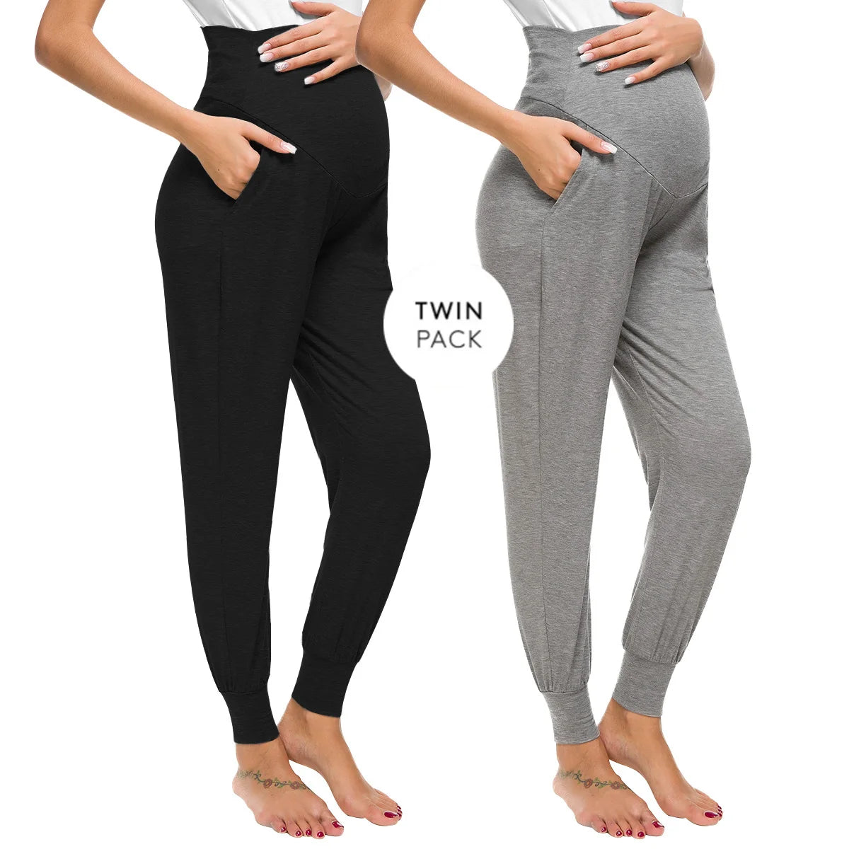 Maternity Pants with Elastic Belly Support and pocket