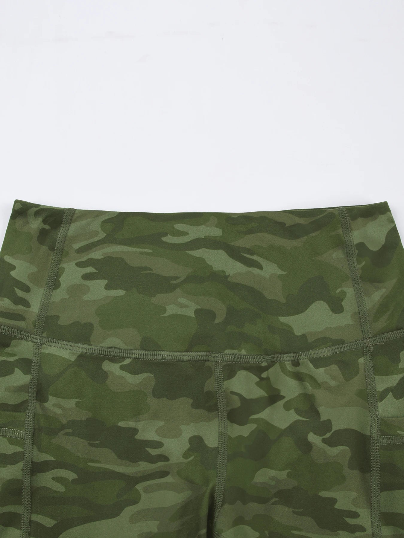 High-Waist Camo Print Leggings with Pockets