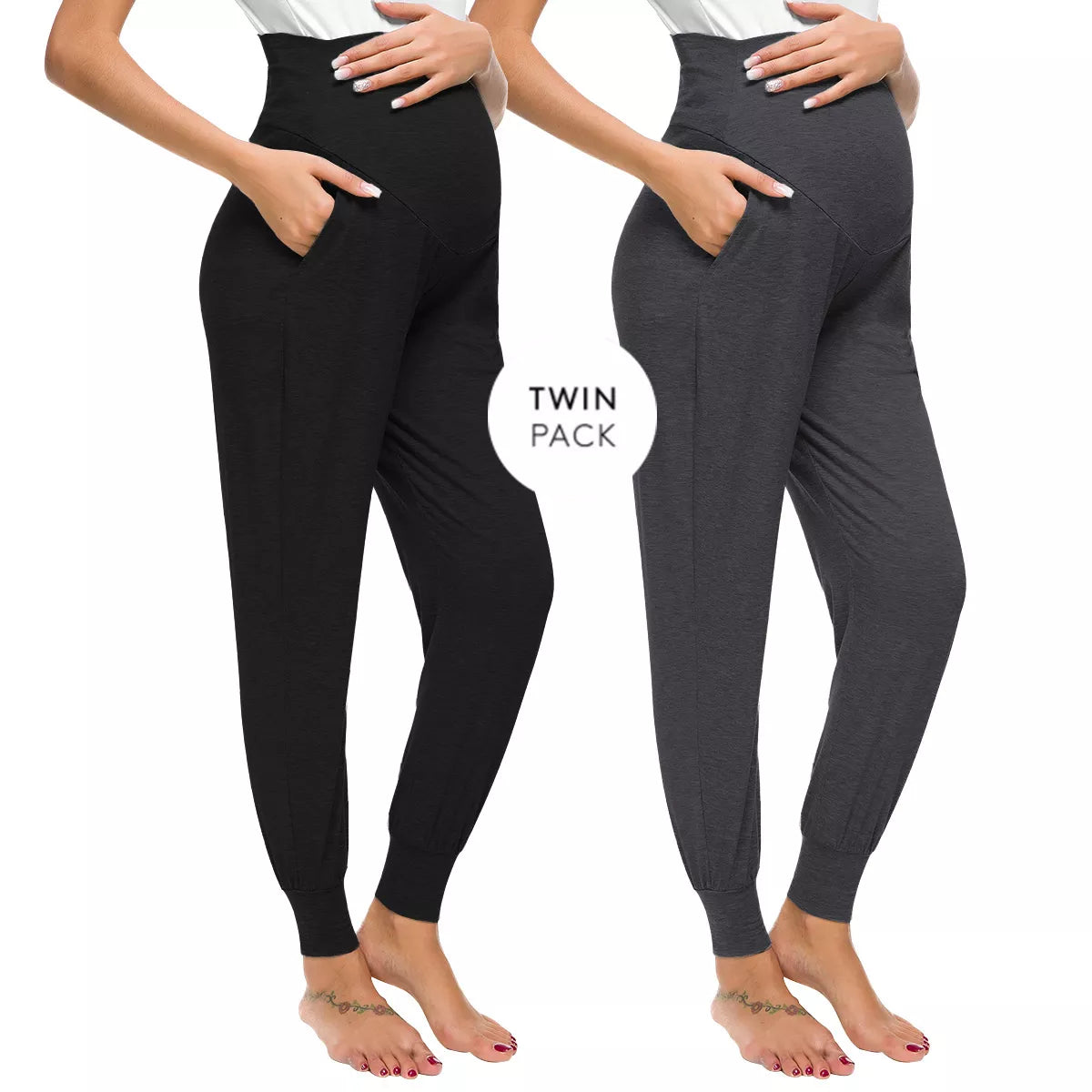 Maternity Pants with Elastic Belly Support and pocket