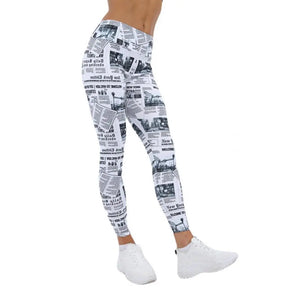 Newspaper Print Yoga & Workout Legging