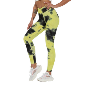 Tie Dye Legging High Waist (yellow black)