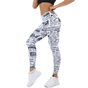 Newspaper Print Yoga & Workout Legging