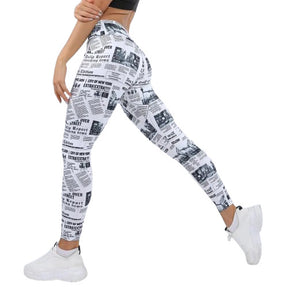 Newspaper Print Yoga & Workout Legging