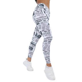 Newspaper Print Yoga & Workout Legging