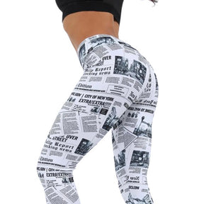 Newspaper Print Yoga & Workout Legging