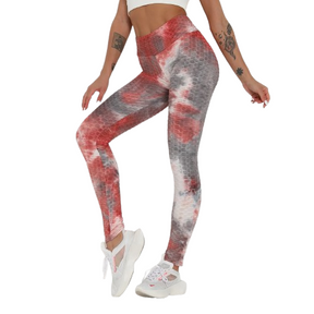 Tie Dye Legging High Waist (red grey)